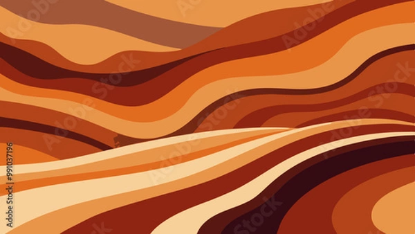 Fototapeta Abstract Wave Patterns with Earth Tones – Minimalist Vector Art Collection