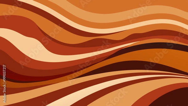 Fototapeta Abstract Wave Patterns with Earth Tones – Minimalist Vector Art Collection