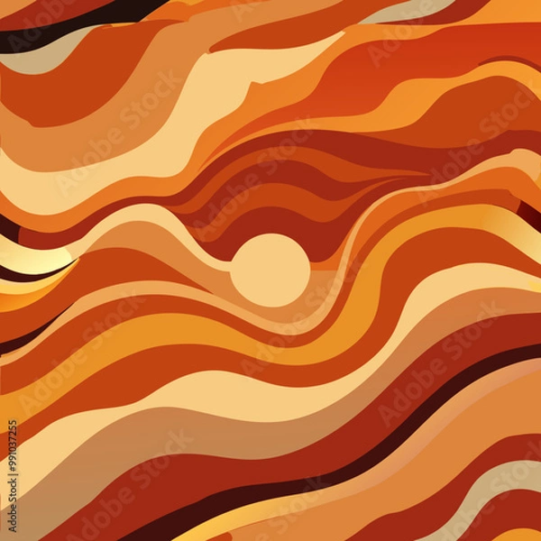 Fototapeta Abstract Wave Patterns with Earth Tones – Minimalist Vector Art Collection