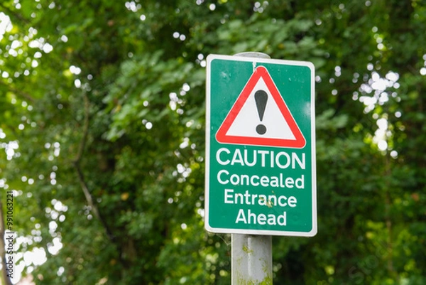 Obraz Warning sign concealed entrance ahead