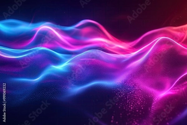 Fototapeta Vibrant Abstract Waves in Pink and Blue Tones. Perfect for Modern Digital Art and Design Projects.