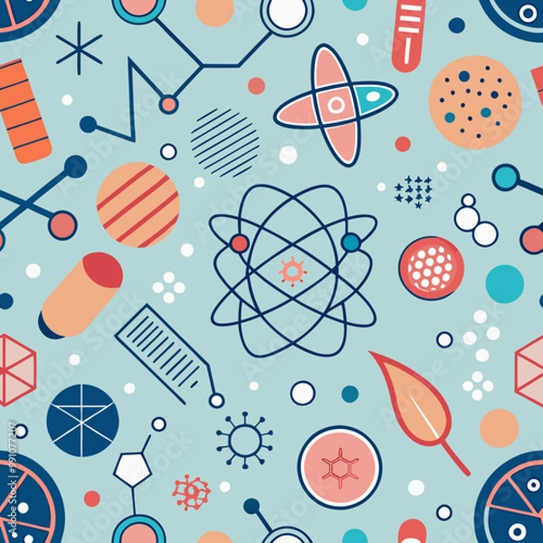 Fototapeta Medical and Healthcare Icon Set – Vector Illustrations with Lab Equipment, Heart Monitors, and Medicine