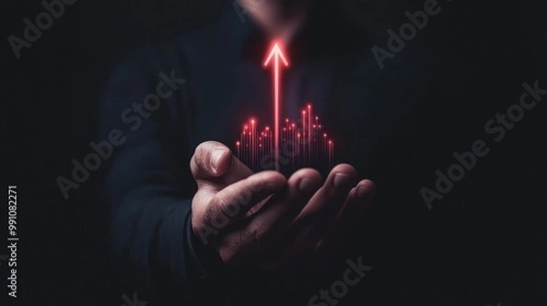 Fototapeta Futuristic Business Growth Concept in Clean Setting