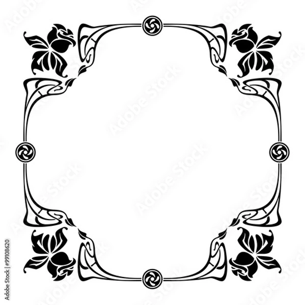 Obraz Elegant silhouette frame in art nouveau style