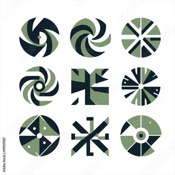 Fototapeta Modern Abstract Circular Icon Set