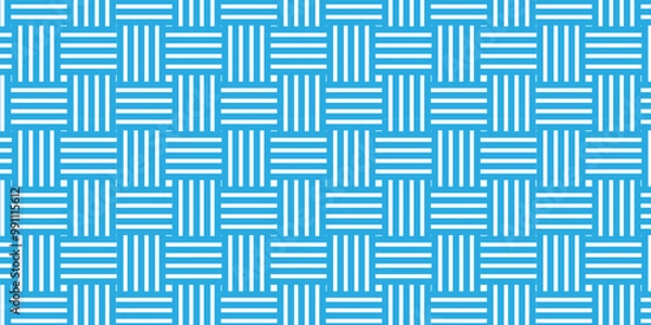 Fototapeta Vector blue Modern overlap stylish texture. Repeating geometric tiles. Abstract seamless blue pattern with square fabric curl overlapping fabric simple geometric overlapping texture.