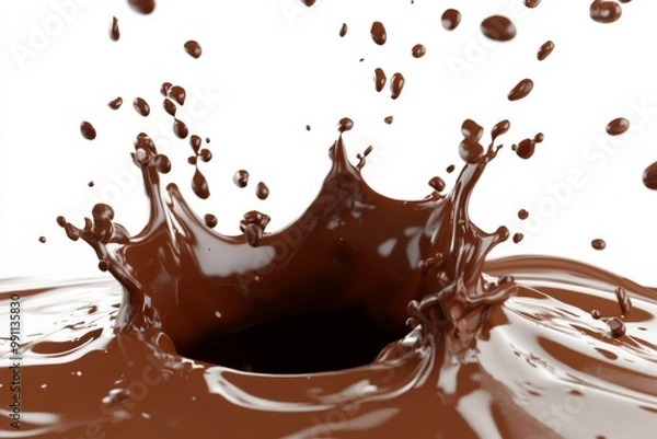 Fototapeta Chocolate Milk Splash on white background
