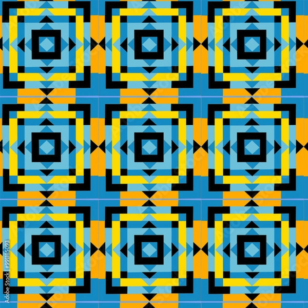 Fototapeta Vector seamless texture in the style of Sicilian ceramics