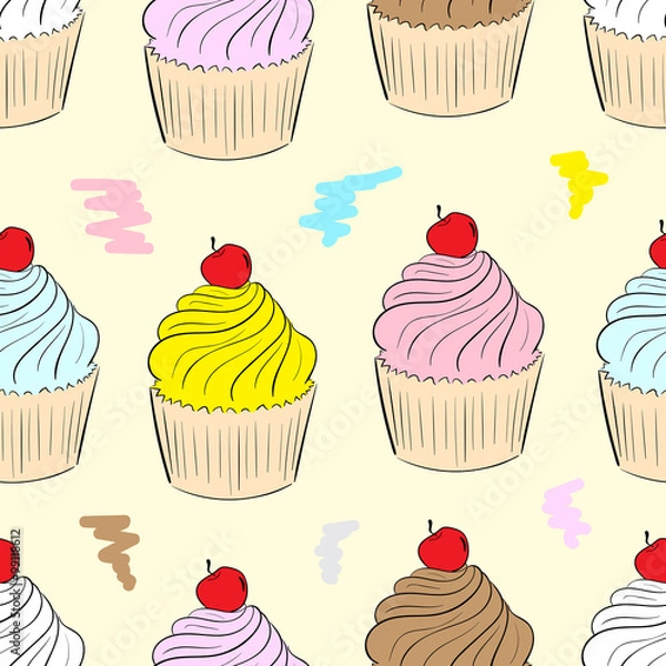 Fototapeta Seamless multicolored cake