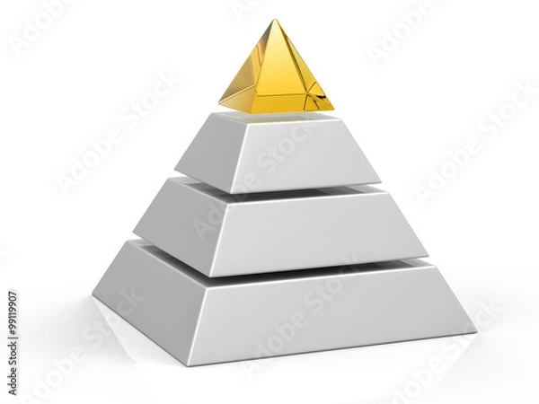 Obraz 3D na białym tle piramidy