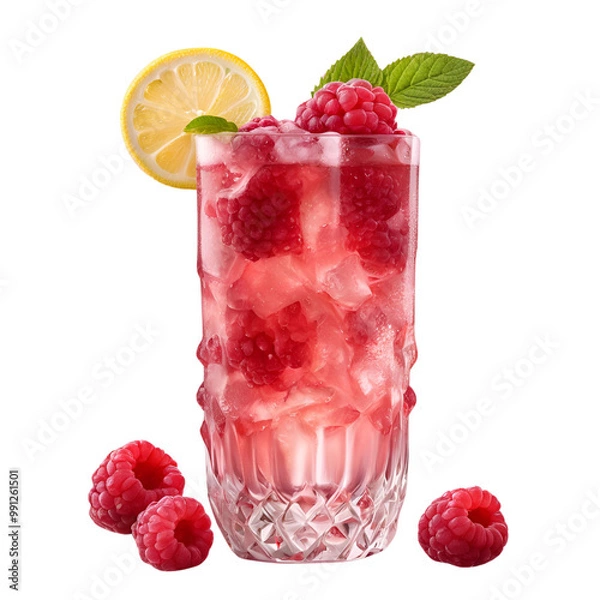 Obraz raspberry cocktail with mint