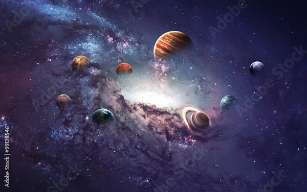 Obraz Obrazy w wysokiej rozdzielczości przedstawiają tworzenie planet Układu Słonecznego. Te elementy obrazu dostarczone przez NASA