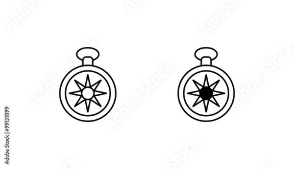 Fototapeta Compass icon design with white background stock illustration