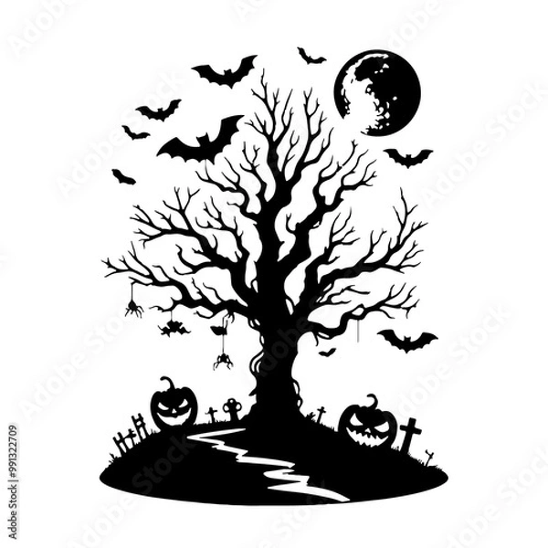 Fototapeta Haunted Halloween Tree 