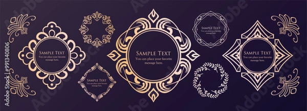 Fototapeta クリスマスをイメージしたフレームデザインセット