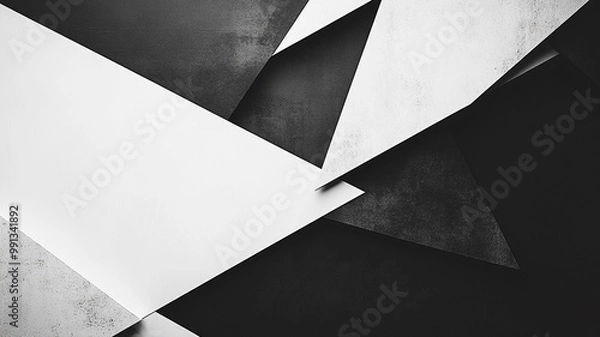 Fototapeta Minimalist Abstract Background with Black and White Shapes