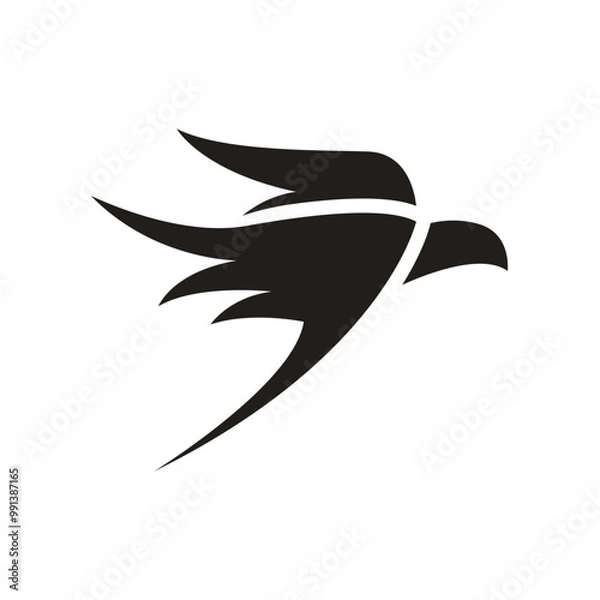 Obraz silhouette of black bird flying logo vector