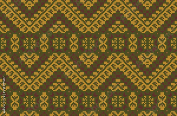 Fototapeta Baroque Seamless Abstract Geometric Patternfolk Embroidery, Aztec Geometric Ornament Print. Design for Carpet, Wallpaper, Clothing, Wrapping, Fabric