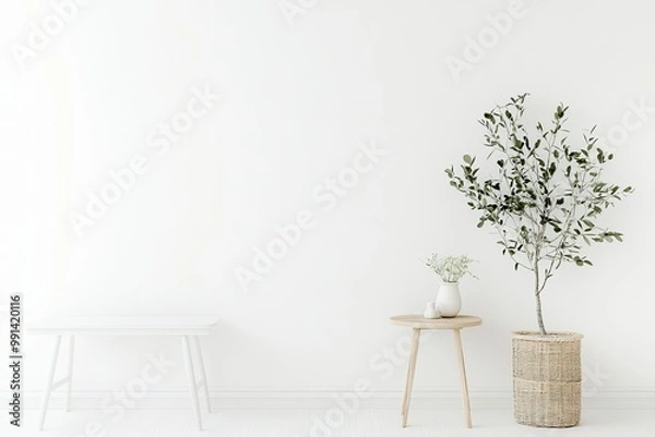 Obraz White background with a minimalistic design, offering a clean and fresh space for a modern look