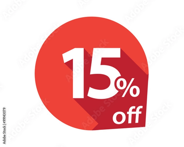 Obraz 15 percent discount off red circle