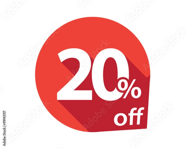 Obraz 20% zniżki na czerwone kółko
