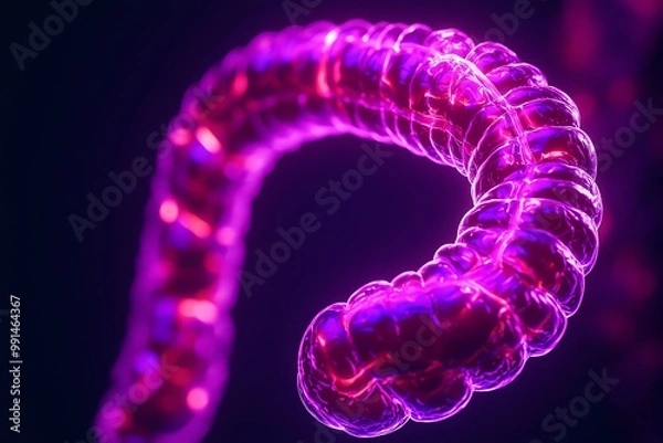 Obraz A vibrant, glowing abstract design featuring a twisted purple shape, perfect for modern digital art and creative projects.