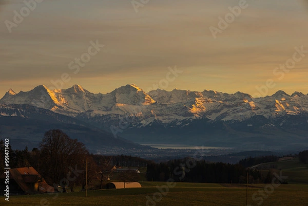 Fototapeta swiss mountain range