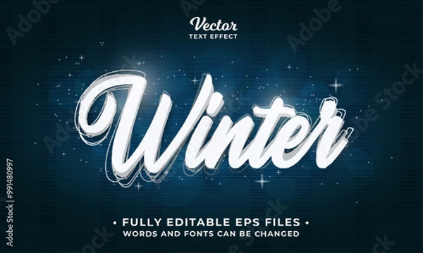 Fototapeta glittering winter text effect editable eps cc	
