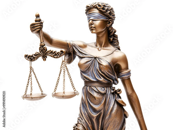 Obraz a statue of a woman holding scales