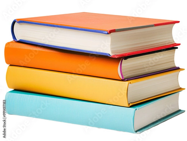 Fototapeta a stack of books with different colors