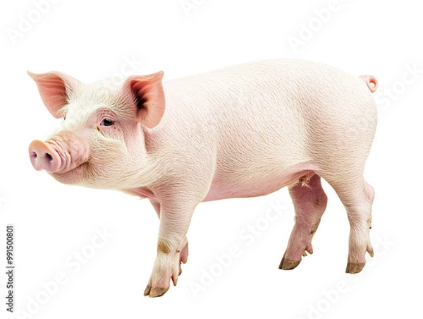 Obraz a pig standing on a white background