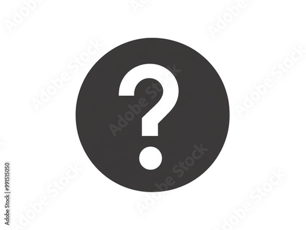 Obraz a black circle with a white question mark in it
