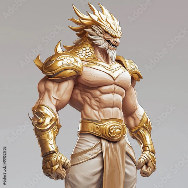 Fototapeta A dragon character for slot game, mobile game, video game, Illustration