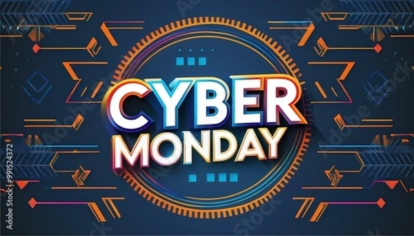 Fototapeta Editable text design template for cyber monday premium graphic available for your needs