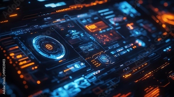 Fototapeta GUI Graphical User Interface concept : Generative AI