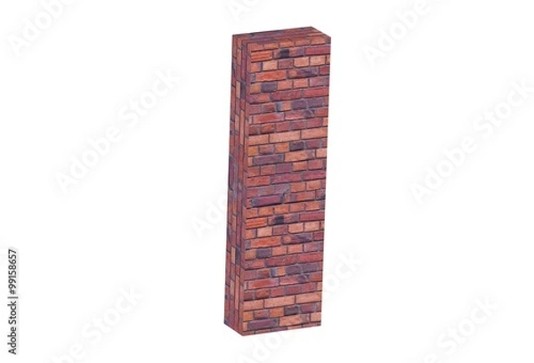 Fototapeta The alphabet brick wall on white background I