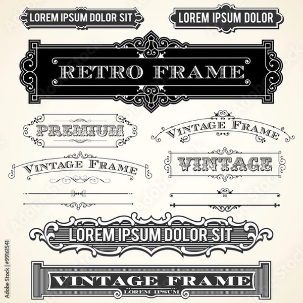 Obraz Vintage Labels and Ornaments 