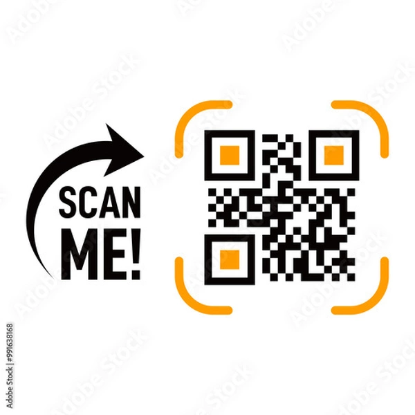 Fototapeta Scan me qr code on transparent background, Scan me labels sticker png