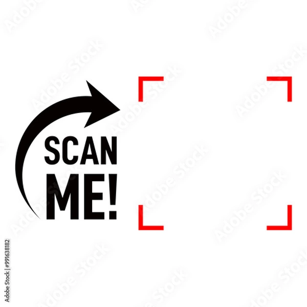 Fototapeta Scan me qr code on transparent background, Scan me labels sticker png
