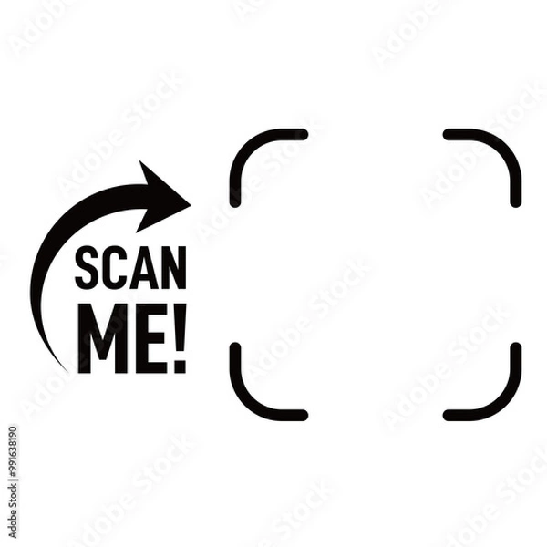 Fototapeta Scan me qr code on transparent background, Scan me labels sticker png