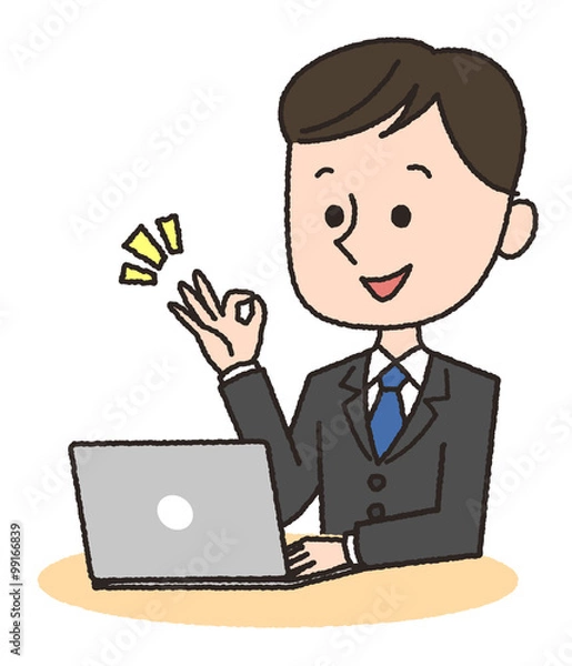 Obraz パソコン　操作　男性