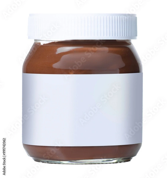 Obraz Jar chocolate hazelnut paste isolation