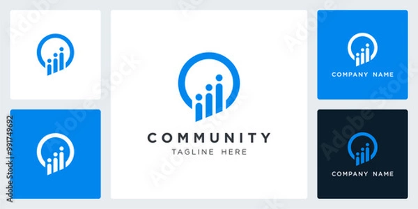Fototapeta Vector of community, logo and icon design template, can be used in various media easily, editable
