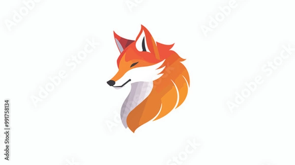 Obraz Fox Head Logo Branding Isolated on white background Vector Illustration Gradient