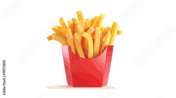 Obraz French Fries 3D Icon Isolated on White Background
