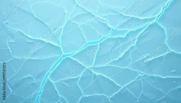 Fototapeta Frozen ice with faint glowing blue for tablet screens