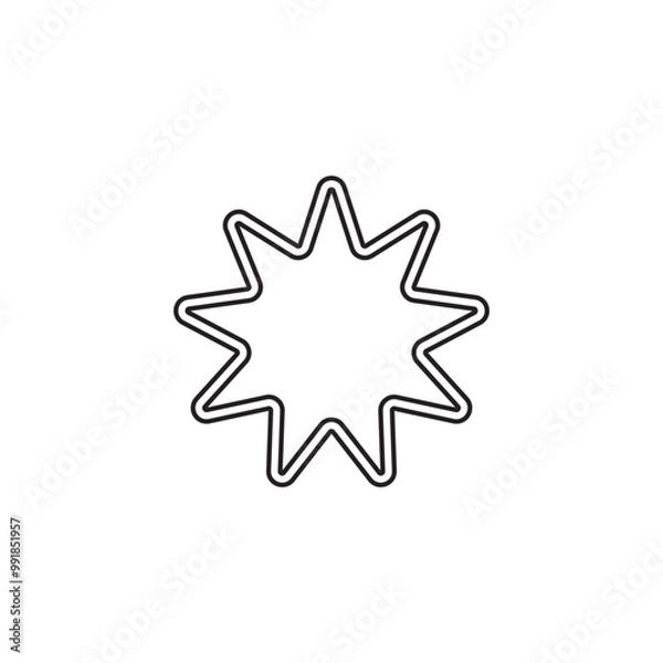 Fototapeta bahai vector icon from religion collection. religious filled flat symbol for mobile concept and web design. Black christianity glyph icon. Isolated sign, logo illustration. Vector graphics.  