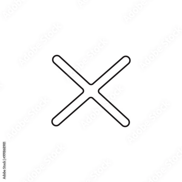 Fototapeta Single close mark vector flat icon