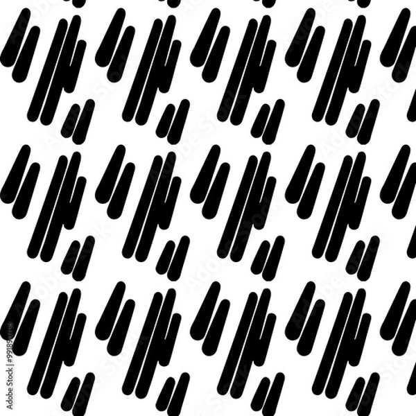 Fototapeta Driving Rain pattern, Vector, Seamless Repeating Pattern Tile, Black, White