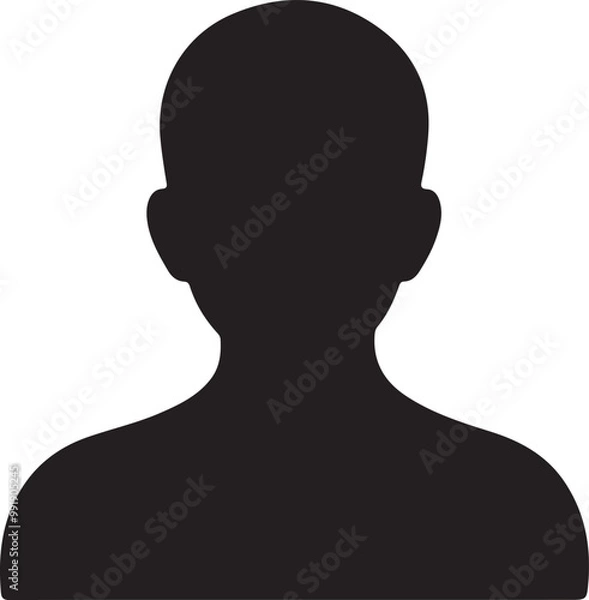 Fototapeta black color Profile icon. Avatar icon, vector silhouette, isolated white background 
